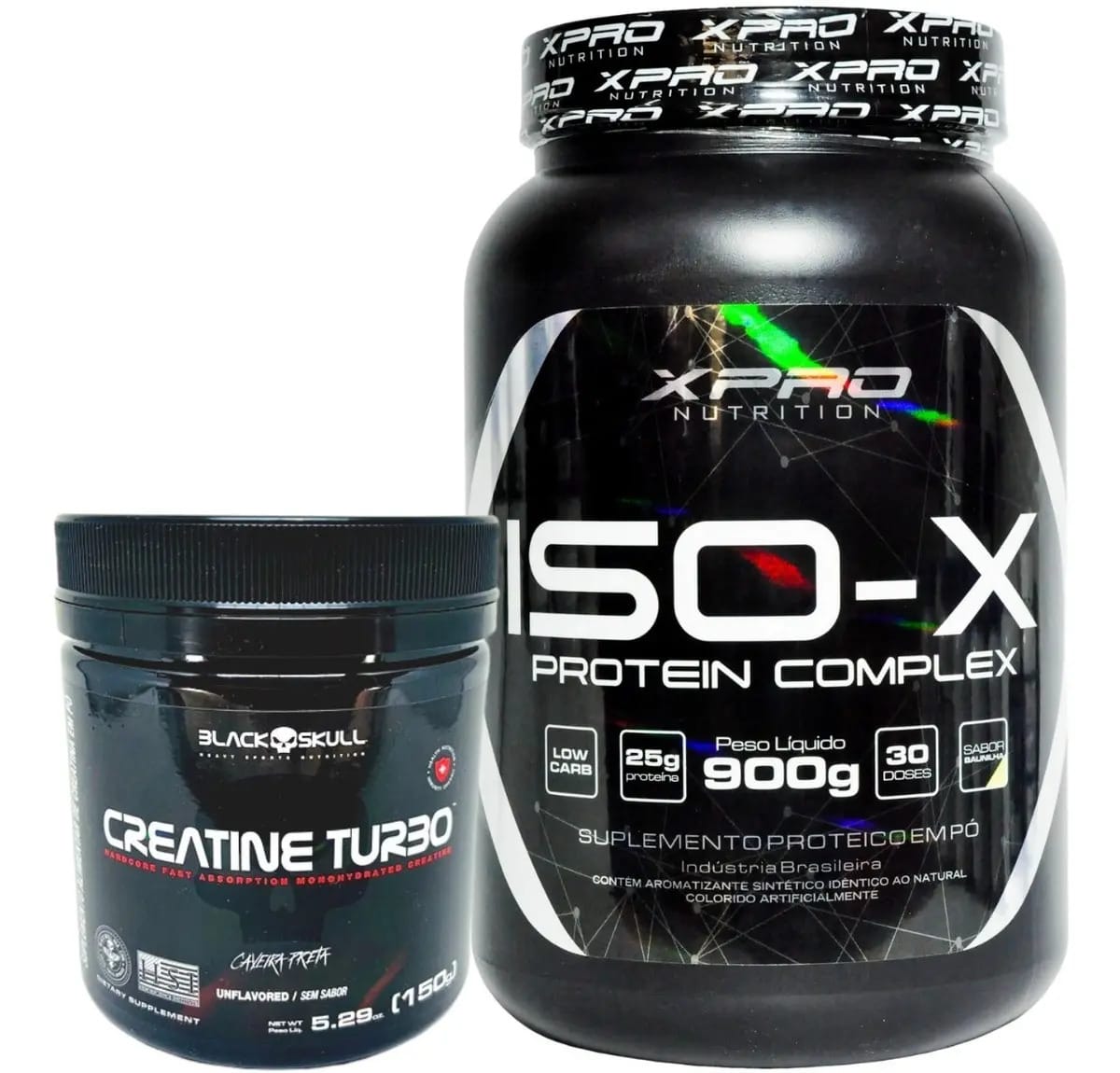 Whey Isolado XPro Nutrition Morango 900g + Creatina Black Skull