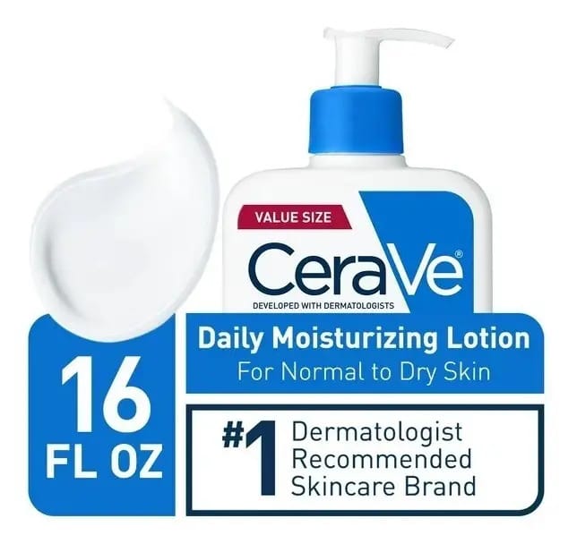 Cerave Daily Moisturizing Lotion Locion Hidratante 16 oz es un humectante para el cuerpo y el rostro para pieles normales a secas que se funde rápidamente en la piel Adecuado para todo el cuerpo