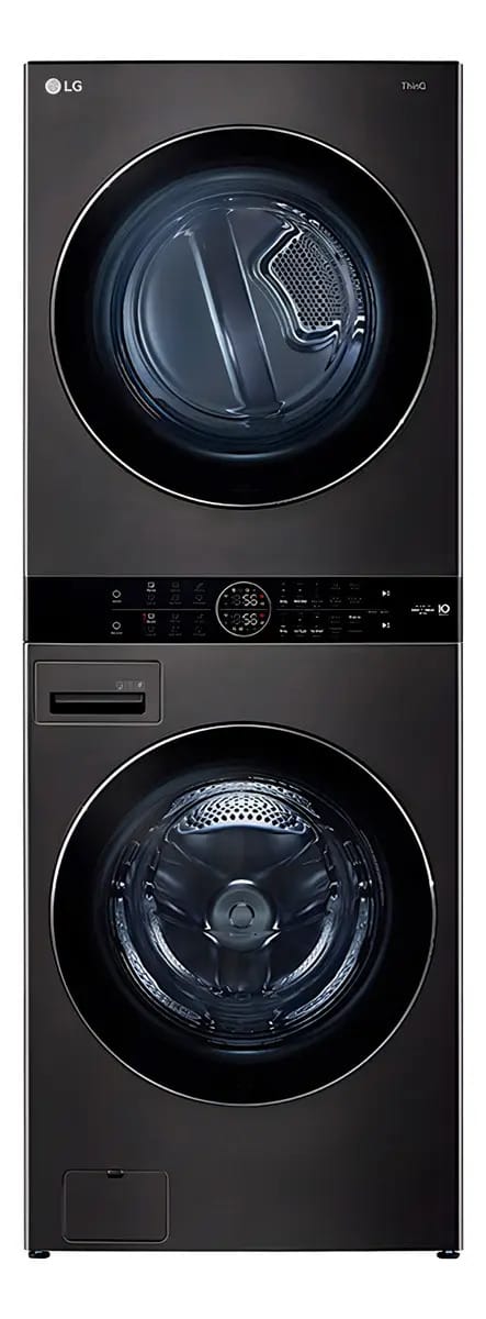 Lavadora/secadora automática LG WK14BS6 com inversor preta 14kg