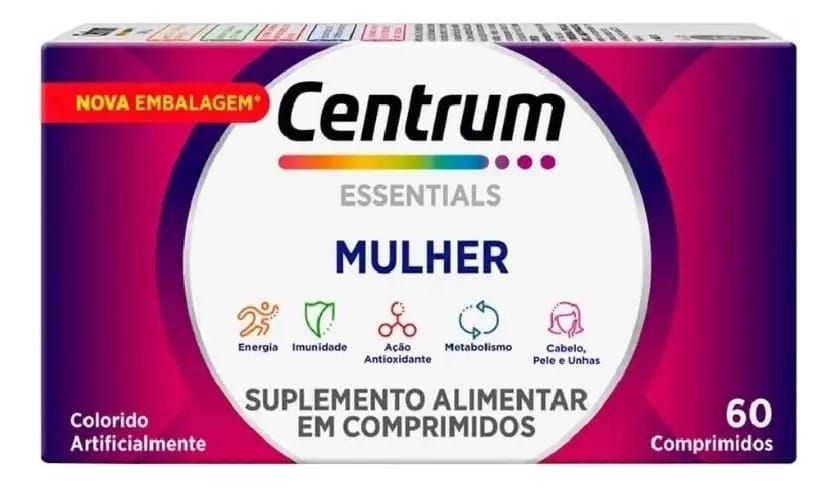 Centrum Mulher Essentials C/60 Rosa Feminino Biotina Zinco