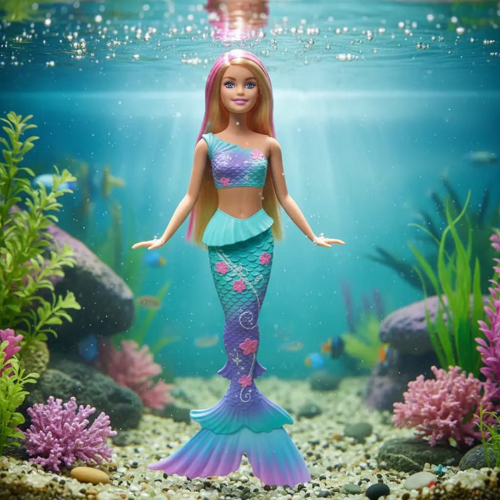Boneca Barbie Sereia Transformação De Flores Magicas Mattel