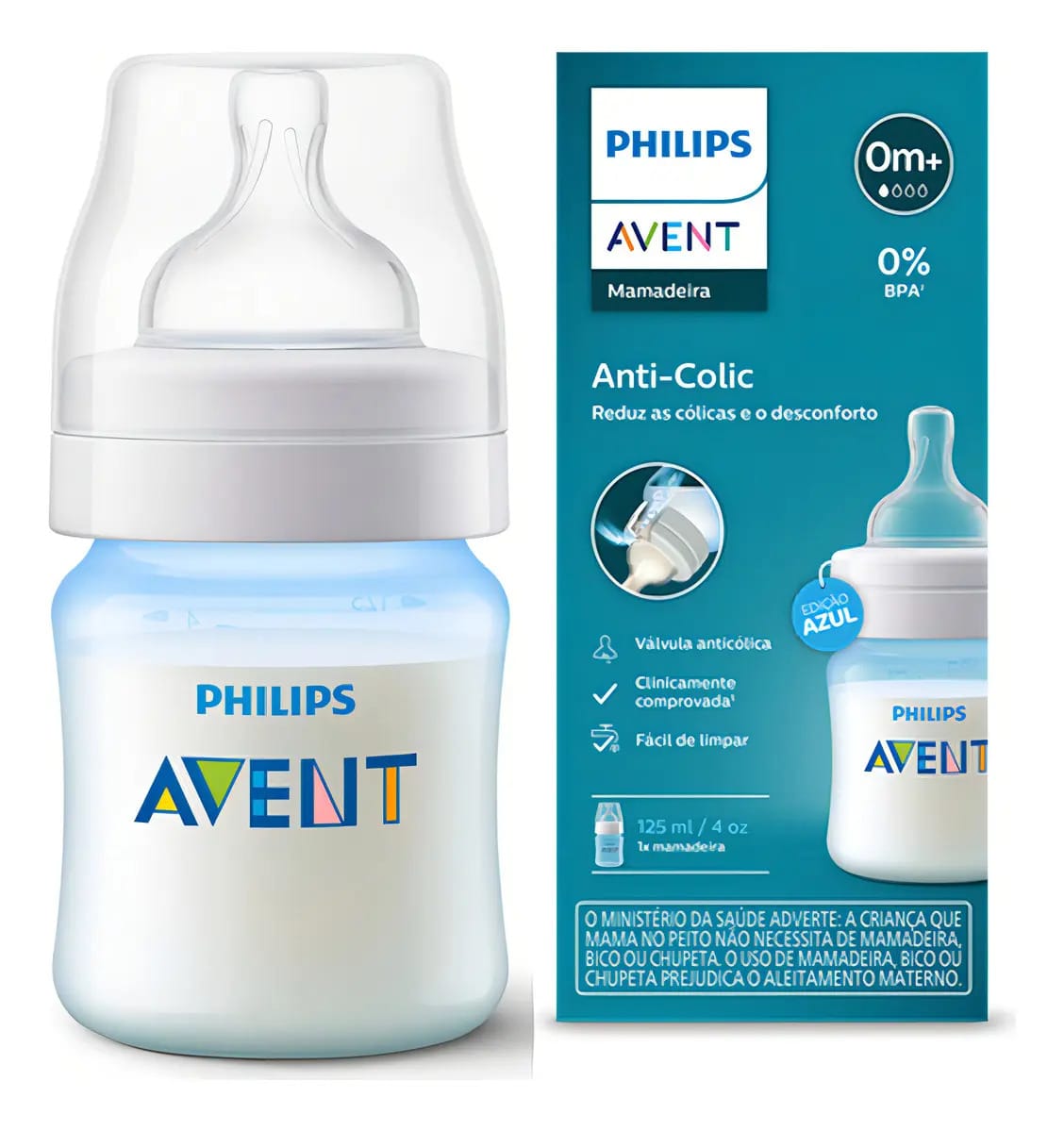 Mamadeira Classica Anti-colic 125ml Azul Philips Avent