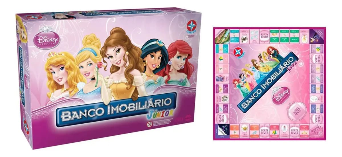 Jogo Tabuleiro Banco Imobiliário Princesas Disney - Estrela