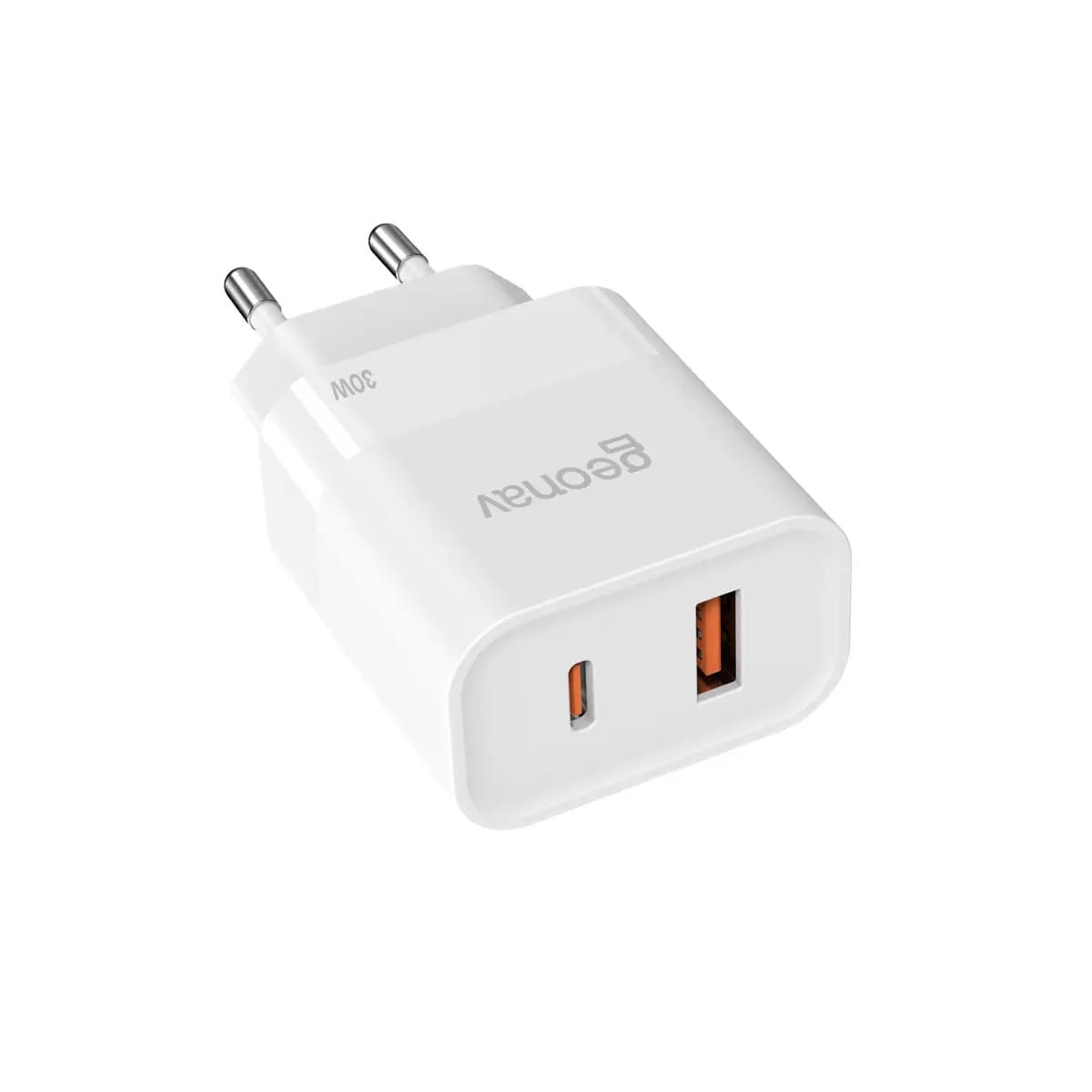 Carregador Rápido 30w Gan Super Power Duo Geonav Ch30pdqcwt Branco