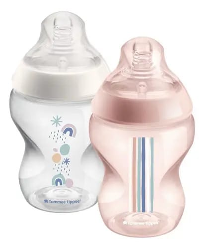 Kit 2 Mamadeiras Tommee Tippee Closer To Nature 260ml Rosa-claro