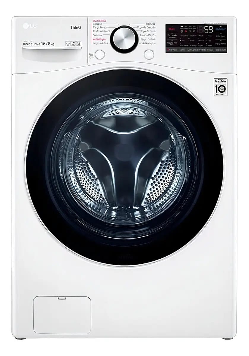 Lavadora e secadora LG Front Load 16kg Ai Dd Turbowash360 White Color