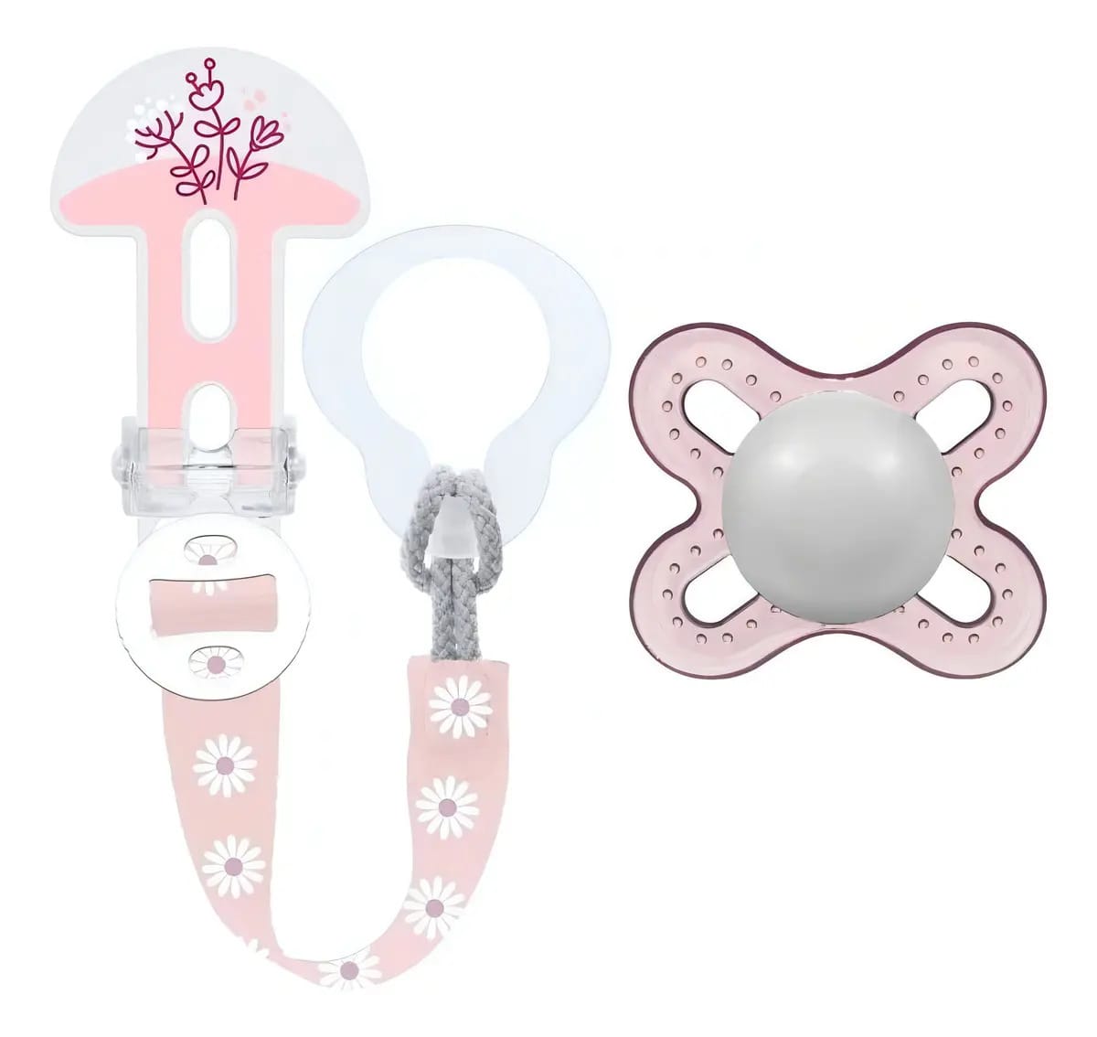 Chupeta Start (0-2m) Com Prendedor De Chupeta Rosa Flor Mam