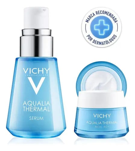 Pacote térmico Vichy® Aqualia | Sérum 30 ml + Creme Riche 15 ml para todos os tipos de pele