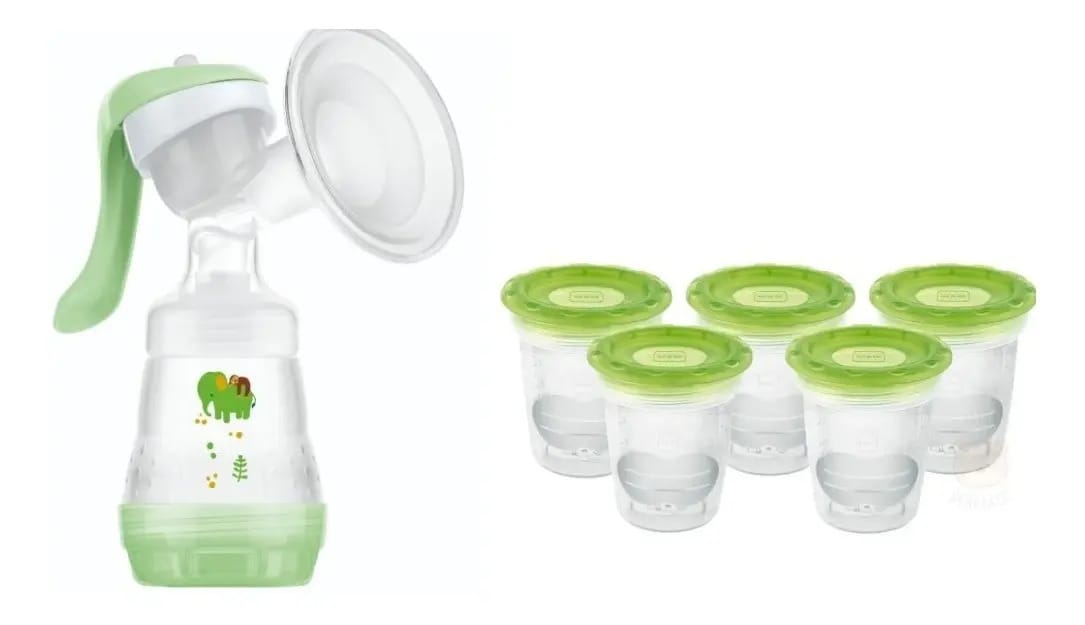 Kit Bomba Manual De Tirar Leite Mam + 5 Potes Aramazenamento
