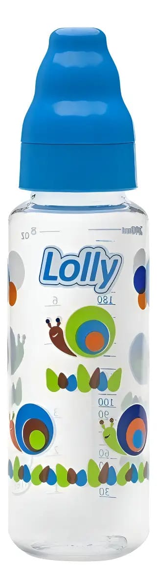 Mamadeira Lolly Zoo Azul 240ml Sem BPA
