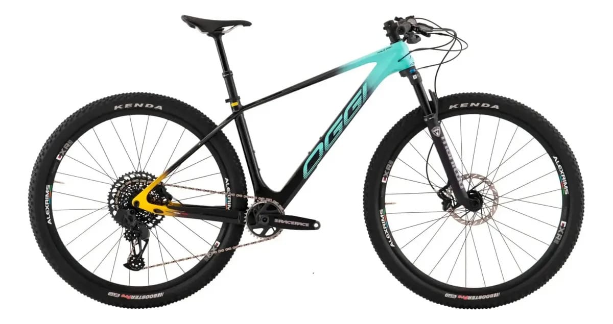 Bicicleta Oggi Agile Pro Carbon Ed Ltd Deore 12v Cor Tifany/preto/amarelo Tamanho Do Quadro L
