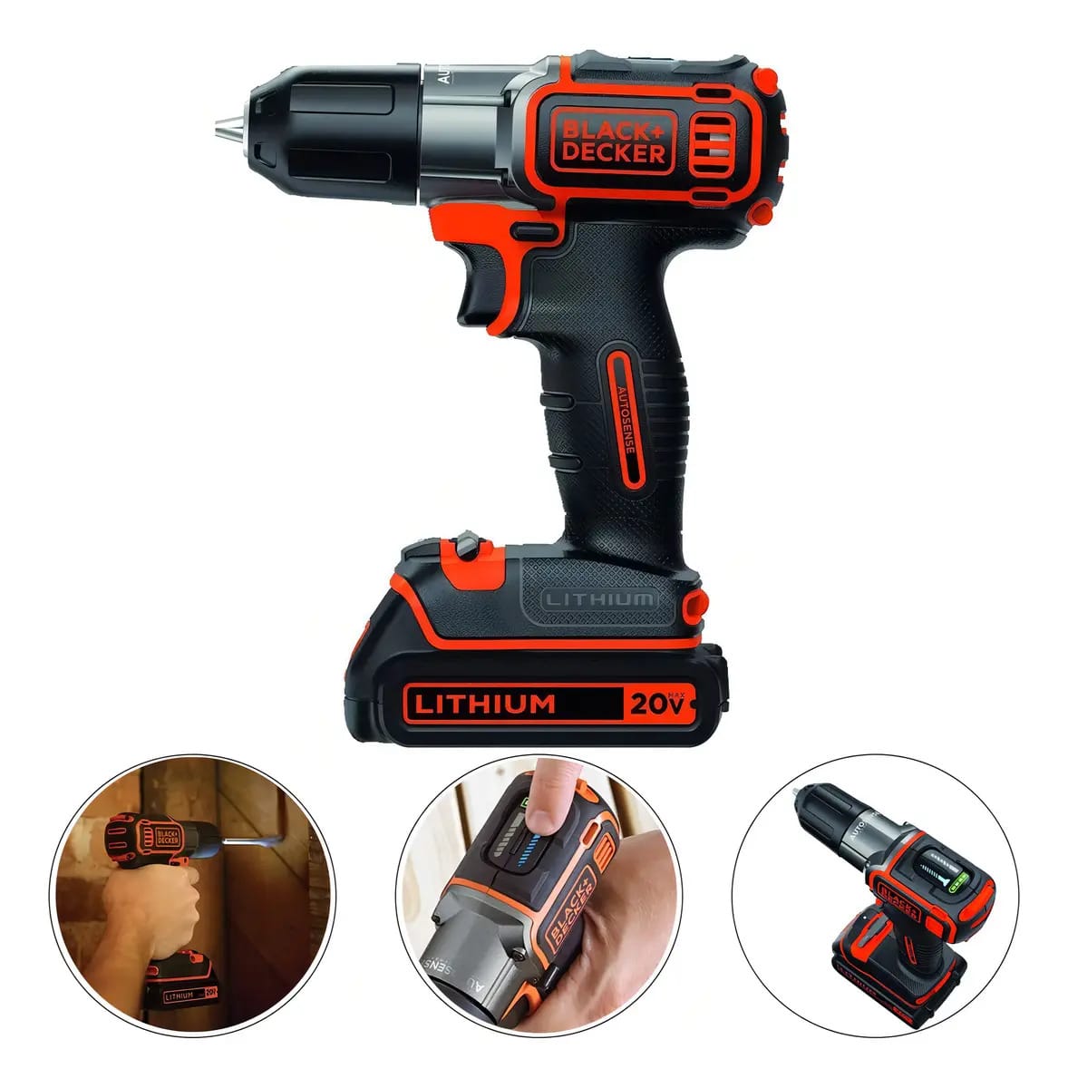 Parafusadeira Furadeira Autosense Black Decker Bdcde120c