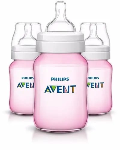 Garrafas Avent Classic Pink de 3 peças de 9 onças
