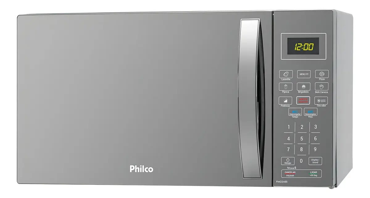 Micro-ondas Philco PMO26ES prata 26L