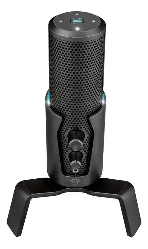 Microfone Trust Gxt258 Fyru com 4 padrões de gravação cardióide, cor preta