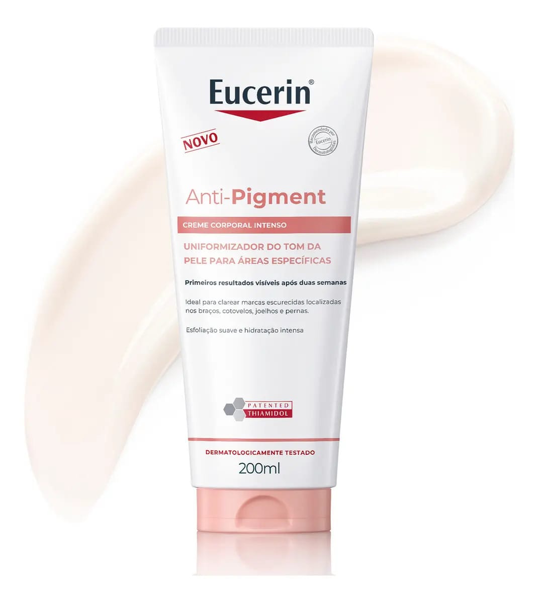 EUCERIN Creme Corporal Antimanchas Intenso 200ml, Anti-Pigment, Clareador Joelho, Coxa e Cotovelo, Thiamidol