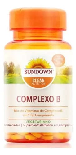 Vitamina Complexo B B1 B2 B3 B6 B9 B12 100 Unidades Sundown