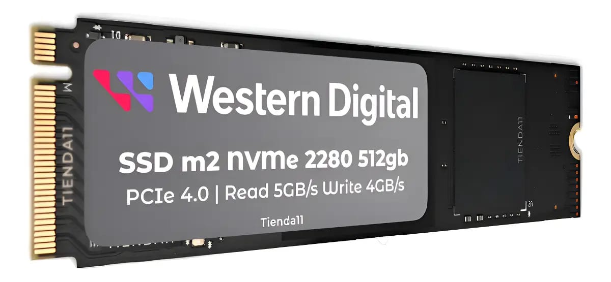 Disco rígido sólido interno Ssd 512gb M2 2280 Nvme Wd Sn740, cor preta