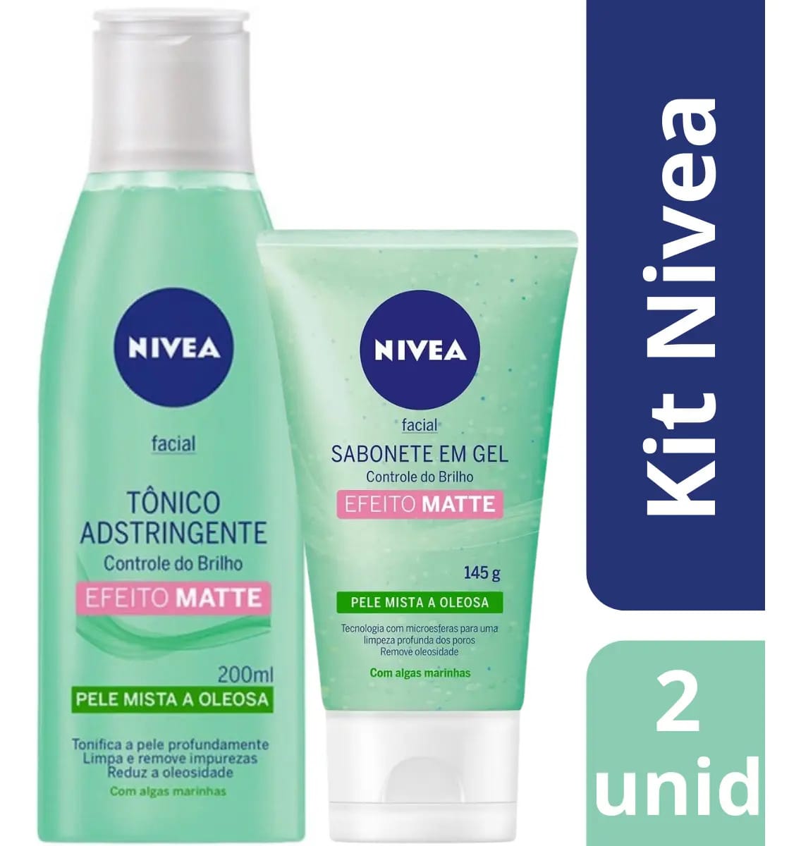 Kit Tônico Adstringente + Sabonete Nivea Controle Do Brilho