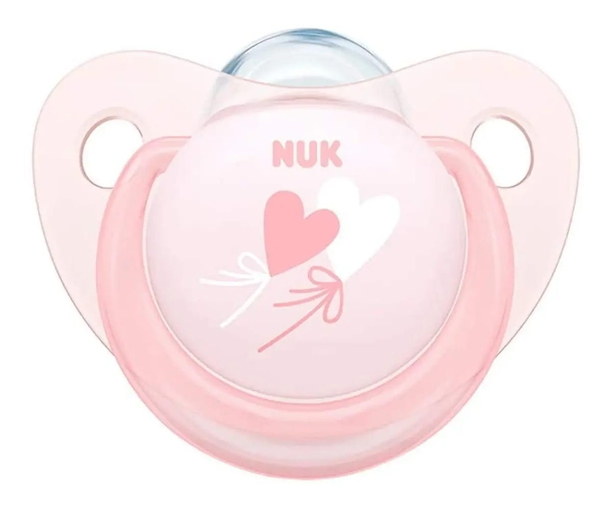 Chupeta Bico De Silicone Decorada 6+ Meses Nuk - Rosa