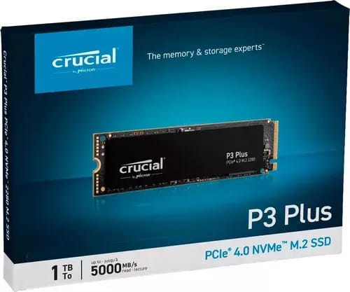 Ssd Crucial P3 Plus 1tb Nvme M.2 2280 Velocidade de leitura 5000 MB/s