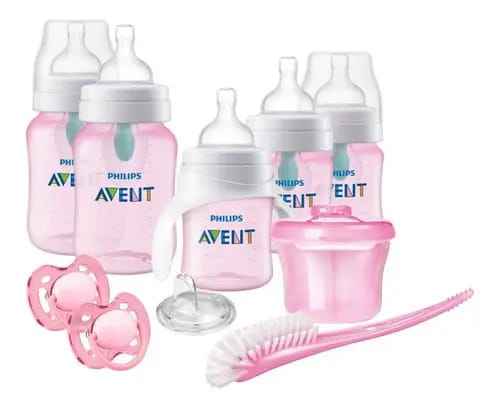 Conjunto Teteros Avent Classic+ Recente Nacidos Rosado