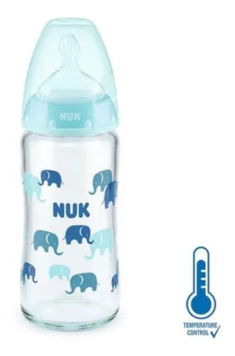 Garrafa de vidro Nuk First Choice Sky de 240 ml