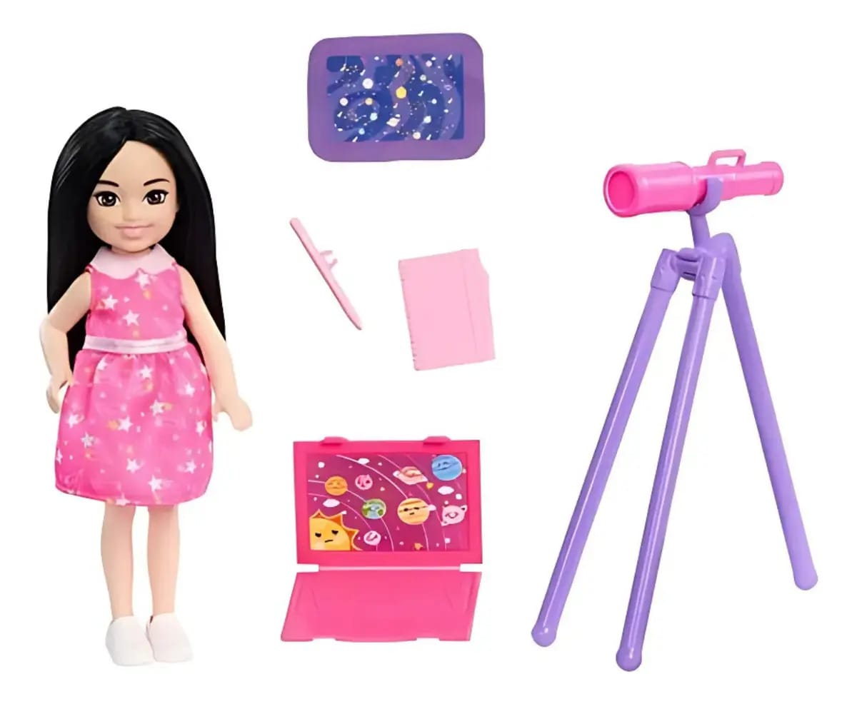 Boneca Barbie Chelsea Profissões Astrônoma Gtn86l - Mattel