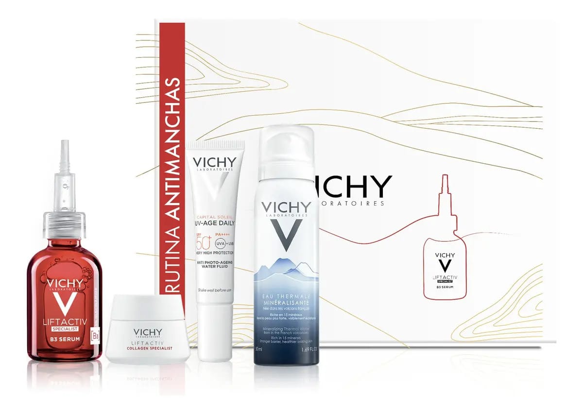 Set Vichy B3 Serum Anti-Manchas - Protocolo Manchas Vichy Liftactiv dia/noite para todos os tipos de pele de 110mL/326g 20+ anos- kit x 4 unidades