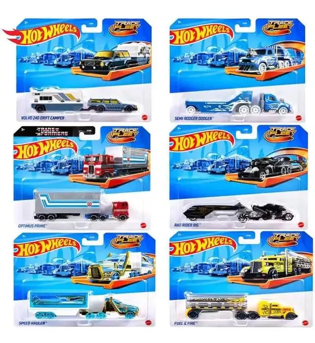Transformers Sortido Transformadores de Frota Track Hot Wheels Mattel