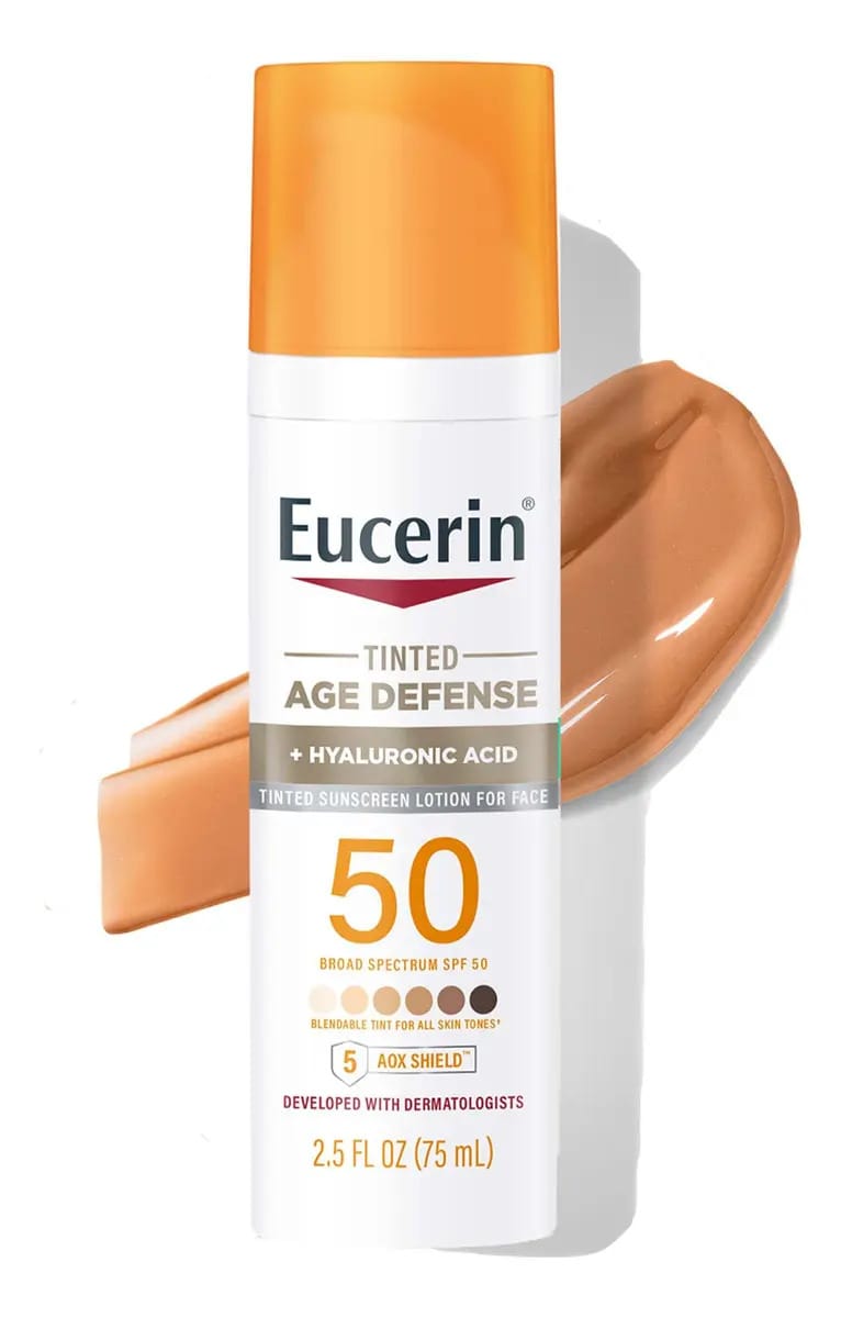 Loção Protetora Solar Eucerin Sun Tinted Age Defense Spf 50