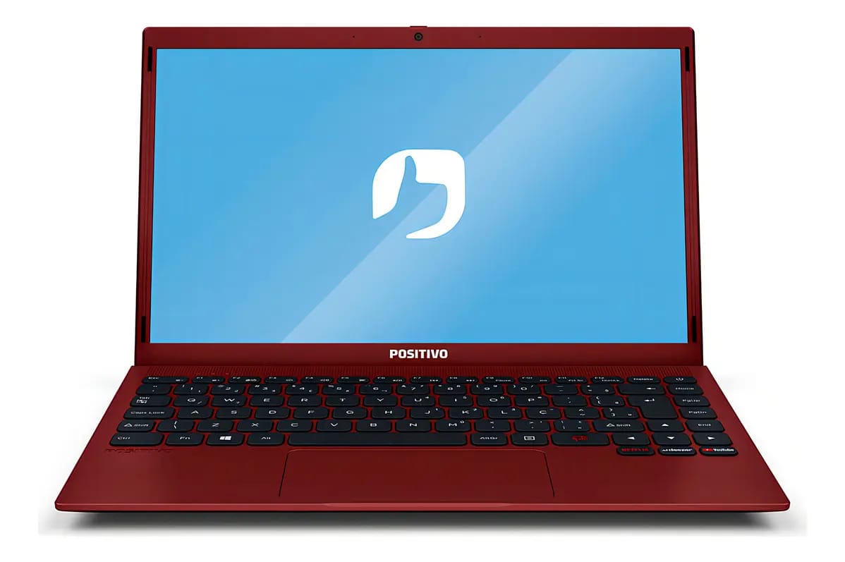 Notebook Positivo Motion Q464c-o Intel Atom Quad Core Linux 14,1'' Cor Vermelho