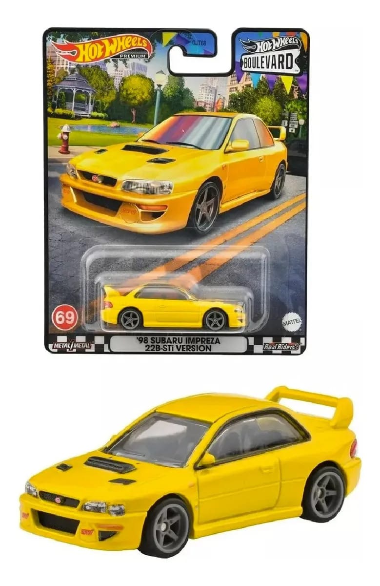 Carro Hot Wheels Boulevard Subaru Impreza STI Amarelo
