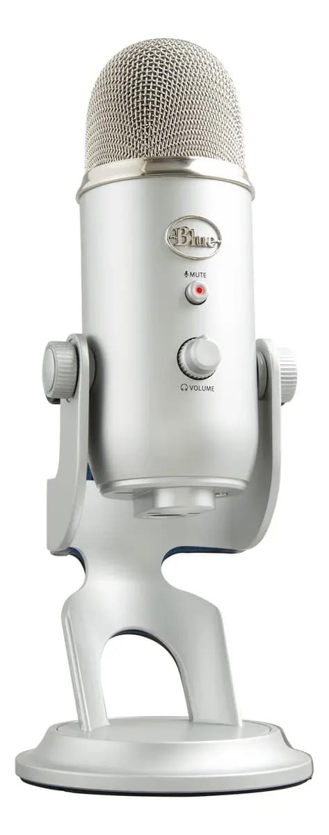 Microfone Yeti Blue Silver Usb Streaming Diginet Silver Color
