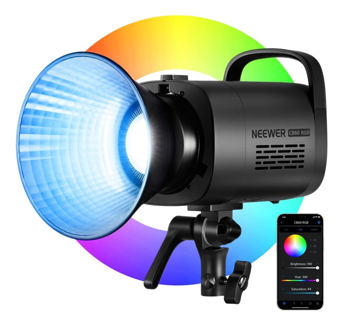 Neewer Cb60 Rgb 70w Led Video Light Scenes App Structure Black