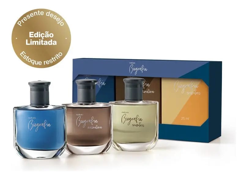 Presente Natura Biografia Trio Miniaturas Masculino 25 Ml Volume Da Unidade 75 Ml