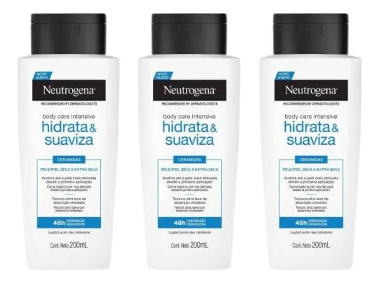 Hidratante Corporal Neutrogena 200ml Hidrata Suaviza-kit3un