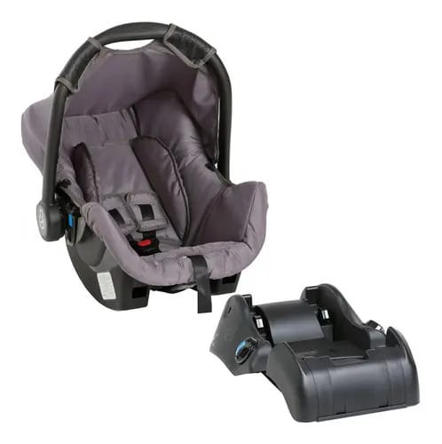 Bebê Conforto Galzerano Cadeira Carro Infantil Cinza + Base Liso