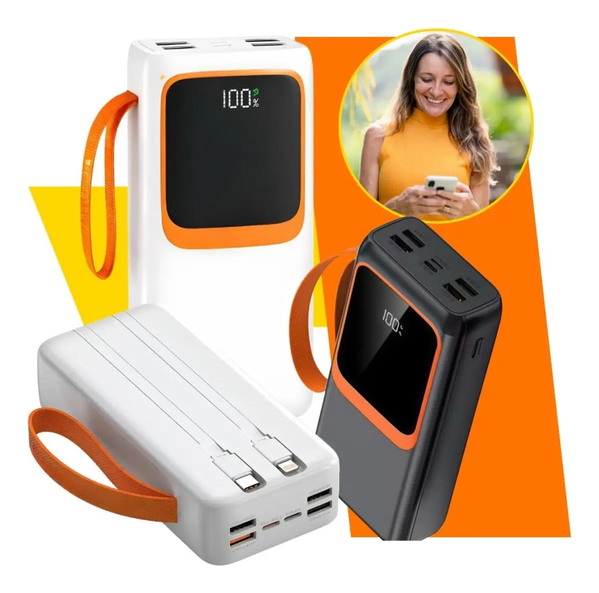 Carregador Portátil Power Bank Turbo 30000mah Universal Para iPhone Samsung Motorlola Xiaomi 22.5w Com Display Digital Carga Rápida Para Viagem E Uso Diário Ice Coorel