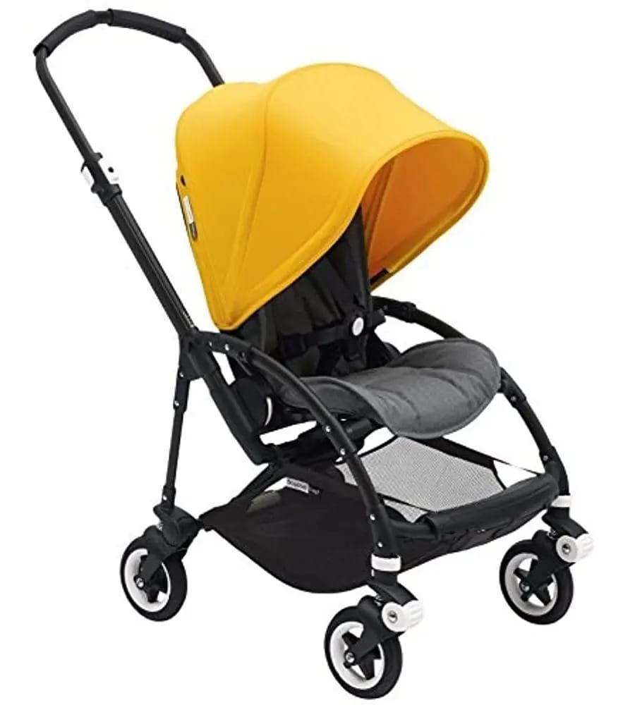 Carrinho Completo Bugaboo Bee5, Preto/Amarelo Amanhecer, Carrinho Compacto e Dobrável para Viagens e Vida Urbana. Fácil de Conduzir em Ruas da Cidade e Curvas Fechadas! O Carrinho