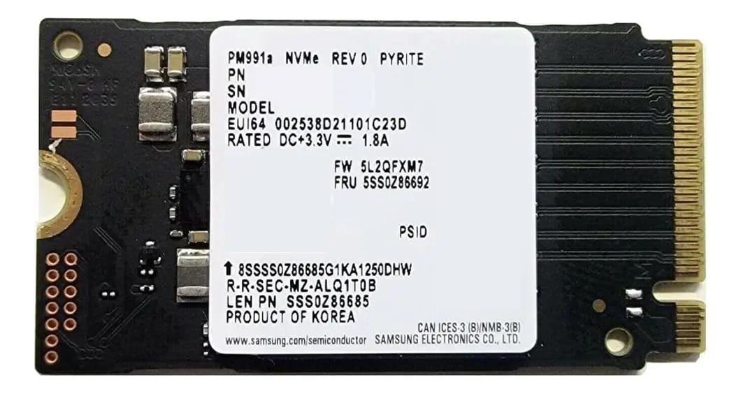 Unidade sólida SSD M2 PCI-e de 256 GB Samsung MZ-al8256b Formato 2242 Oem