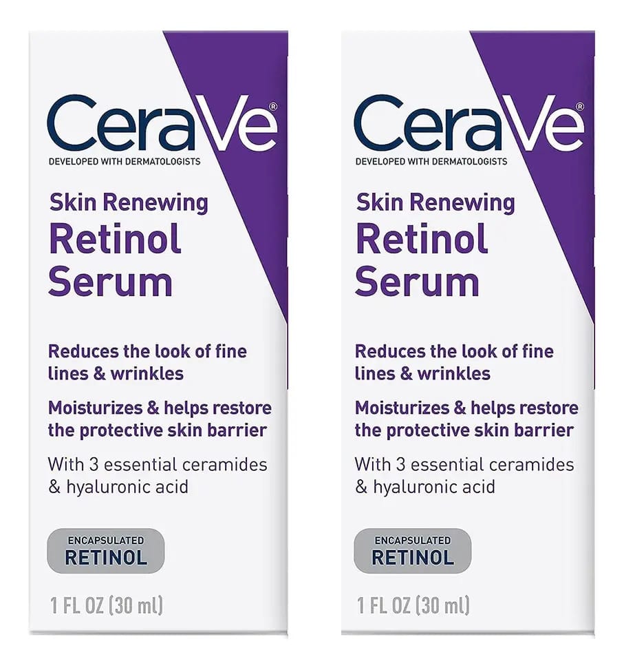 Sérum de retinol renovador para pele Cerave 2 frascos de 30 ml