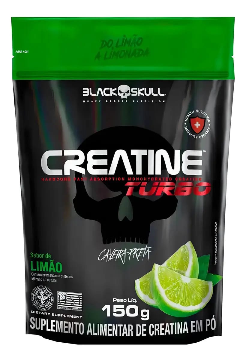 Creatina Creatine Turbo Refil 150g - Limão - Black Skull
