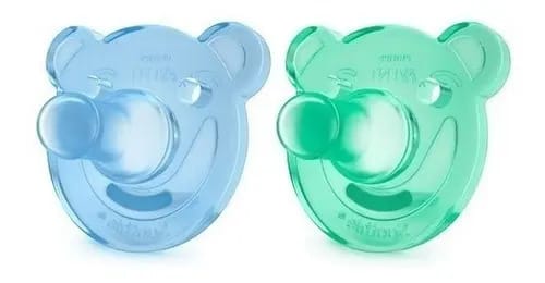 Chupeta Avent Soothie Calmante Silicone 0-3 Meses - Kit 2pçs Cor Azul