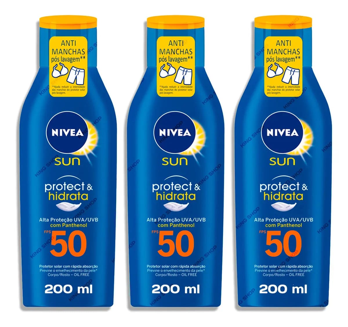 Kit 3 Nivea Sun Protetor Solar Corpo E Rosto Fps 50 200ml