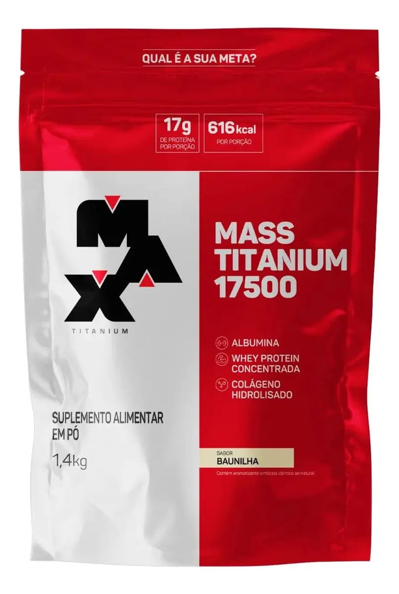 Mass Titanium 17500 1,4kg(refil) Max Titanium Sabor Baunilha