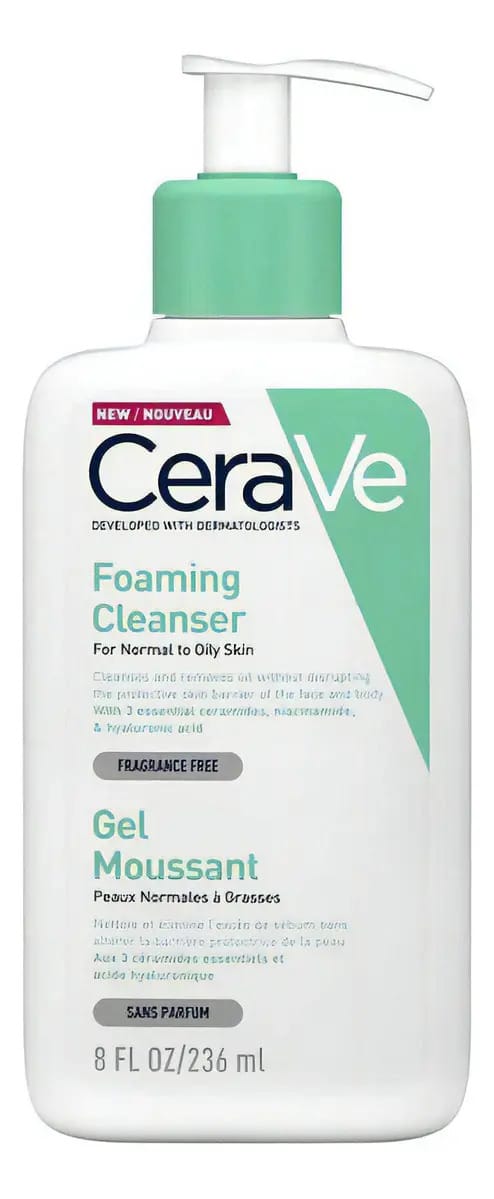 Gel Foaming Facial Cleanser CeraVe para pele normal a oleosa de 236mL