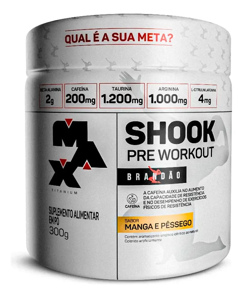 Pré Treino Shook Pre-workout 300g - Max Titanium Manga E Pêssego