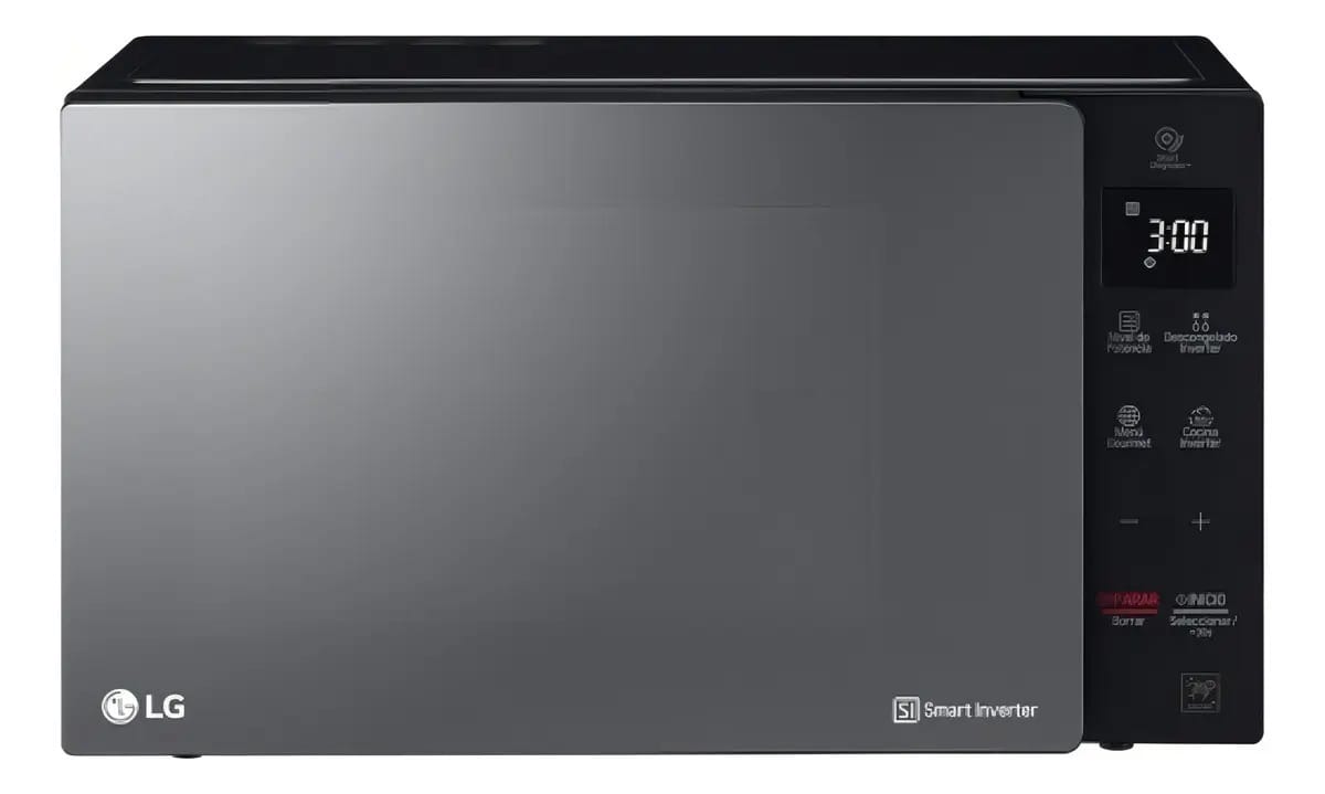 Inversor de microondas LG NeoChef MS0936 preto e espelho 25L