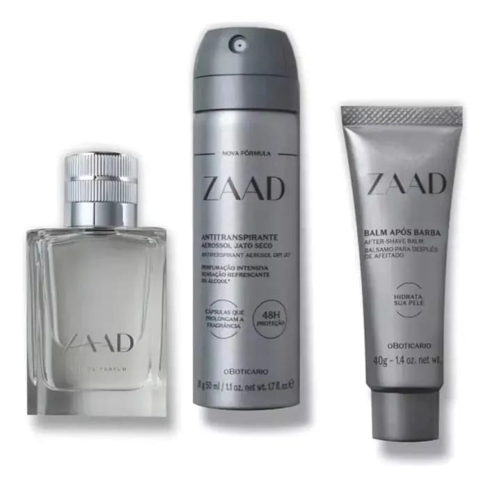 Zaad O Boticário perfume bálsamo e antitranspirante